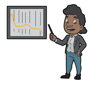 black_cartoon_woman_presents_a_line_graph