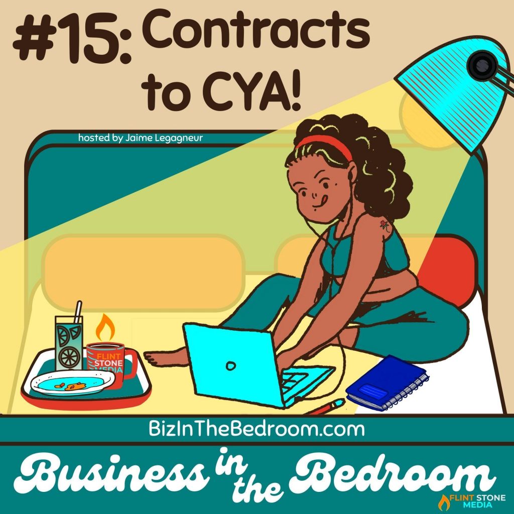 What DOES go into a contract to CYA? Though I'm not a lawyer, I've had to deal with contracts a LOT. So, I'm going to give you a super linear breakdown of my own contracts from top to bottom. I'll start off with all the identifiers I include to make it crystal clear which business entities (including my own) are involved. Then, I'll circle back to those proposals and scopes of work that we've covered and let you know what information you should pull from them into your contracts. Then, VERY much in keeping with covering your backside, I'll let you know some of the basic, boilerplate stuff, you should make sure YOUR lawyer puts into all your contracts. And, last but definitely not least, I'll make suggestions on how to handle the process of securing the other party's signature and make it all official. Listen in, and let's do this...!