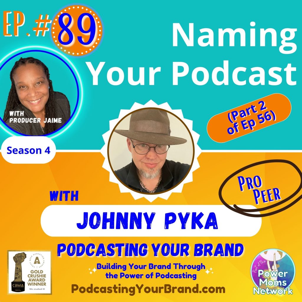 Considering a rebranding of your show? Well, that starts with the name. So, what’s in a name? Well, in podcasting… it turns out there’s a LOT. So, my Pro Podcasting Peer Guest, Johnny Pyka and I are going to dive deeper into naming your podcast–starting first by debating whether the name should just say exactly what your show is about, versus going with a more clever route. Then, we’ll run through some tips, so you can feel confident in your due diligence to see if there is any reason NOT to use your name of choice. Plus, for those of you considering a rebranding of your show, Johnny and I will weigh in on the risk vs. benefit analysis of renaming your podcast. It’s my next Podcasting 102 topic ready to roll for you today, as I close out Season 4 and get ready to bring you Season 5. Listen in and let's do this...!
