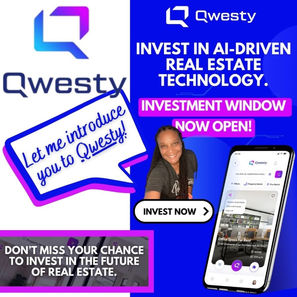 Producer Jaime proudly introduces her network to Qwesty--a real estate industry disrupter! Don’t miss your chance to invest in the future of real estate. We are building what we believe will be the first AI-powered, commission-free marketplace for consumers to transact real estate without a broker. Qwesty will not just be a marketplace. We believe it will be a revolution where technology and real estate will come together to bring a better, faster, and easier way to transact real estate. Invest today, and support our mission to end real estate commissions.